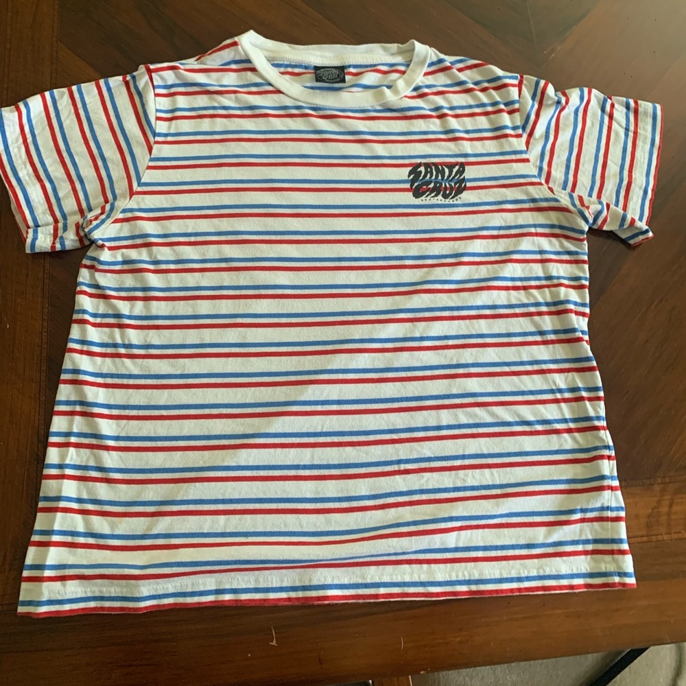 Striped Women’s T-Shirt - Red, Blue, White